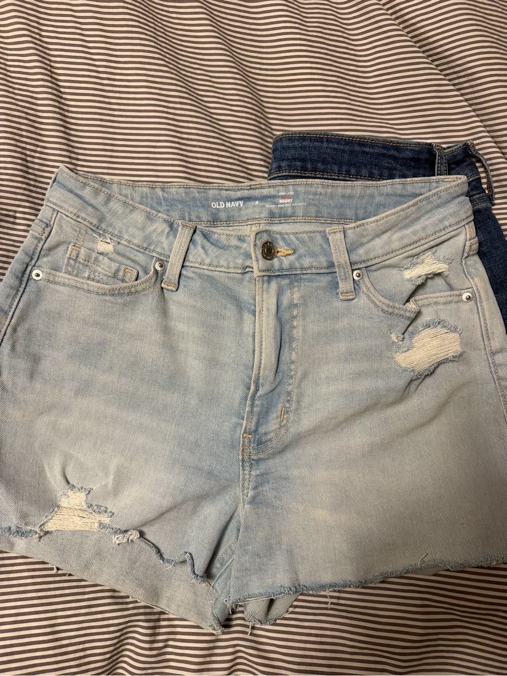 Old Navy Light Blue High-Rise Distressed Denim Shorts